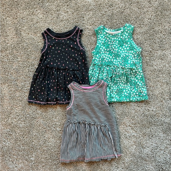 Cat & Jack baby girl set of three tops tunic top shirt dresses size 12-18 months - Picture 2 of 12